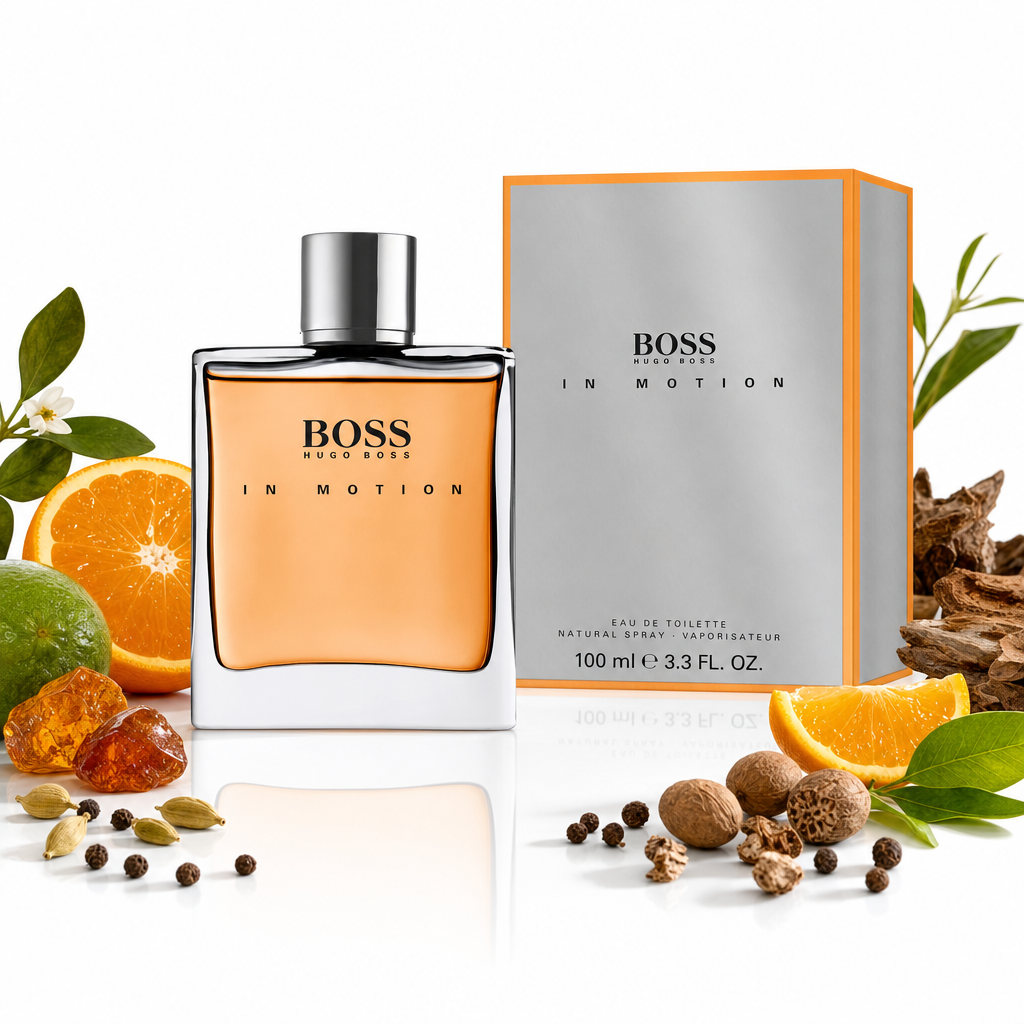 BOSS IN MOTION 100 ML - Botella + notas visuales