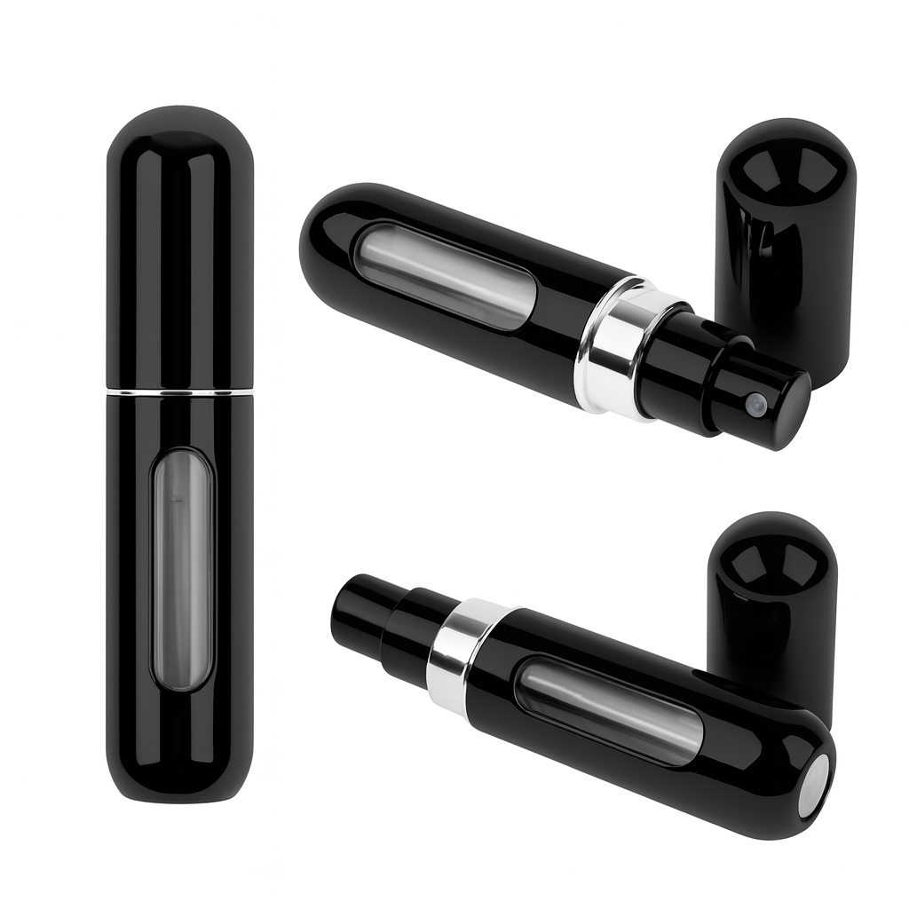 PERFUMERO COLOR NEGRO PORTATIL AUTO RECARGABLE EN SPRAY 5ML