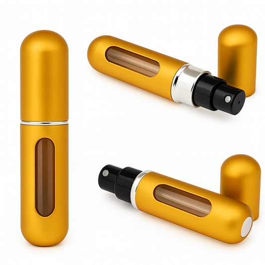 PERFUMERO COLOR MOSTAZA PORTATIL AUTO RECARGABLE EN SPRAY 5ML