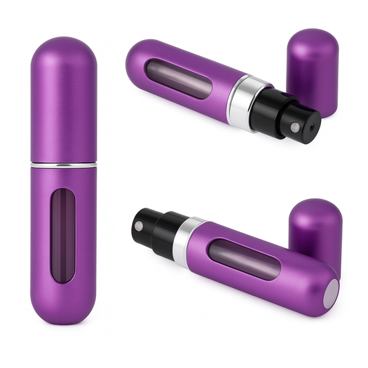 PERFUMERO COLOR MORADO PORTATIL AUTO RECARGABLE EN SPRAY 5ML