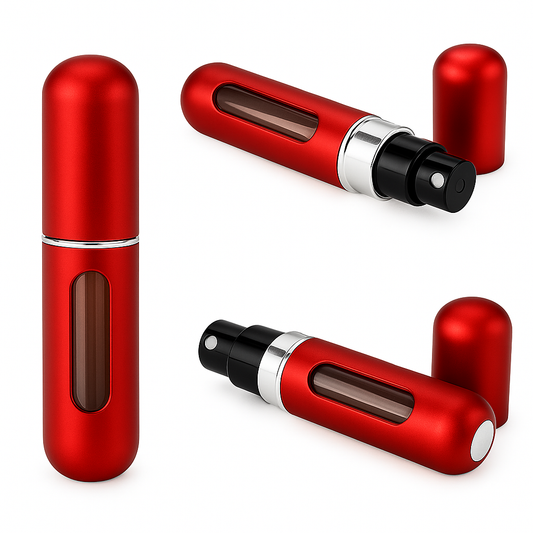PERFUMERO COLOR ROJO PORTATIL AUTO RECARGABLE EN SPRAY 5ML