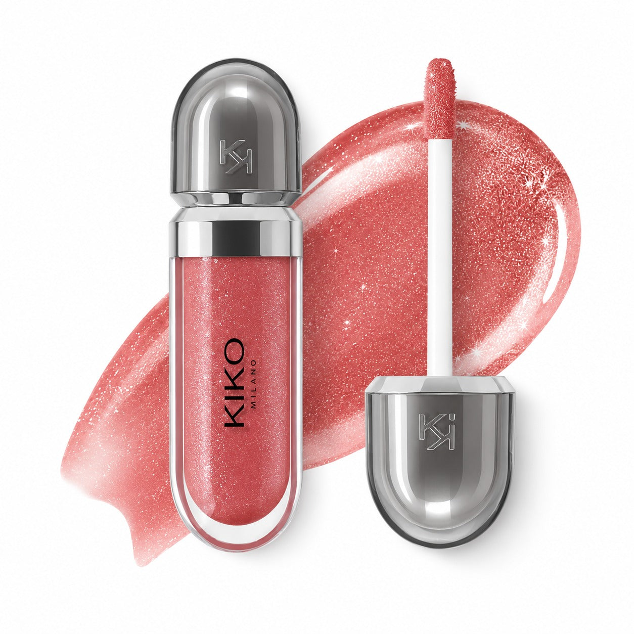 Tono 32  – Rosa Coral con Destellos | 3D Hydra Lipgloss Kiko Milano