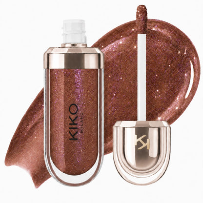 Tono 44 | Marrón chocolate con destellos tornasol | 3D Hydra Lipgloss Kiko Milano